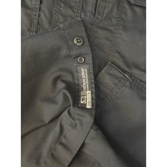 5.11 Tactical Taclite Pro Short Sleeve Button Up Black Shirt Men 2XL Workwear - Picture 9 of 12